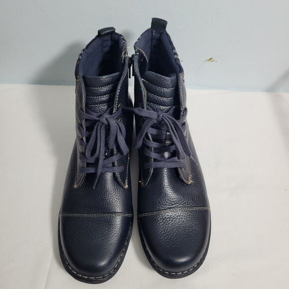 Clark Whistle Bea Women's Black Pebble Leather Ankle Booties Size 10M 112625-820 - Picture 7 of 7